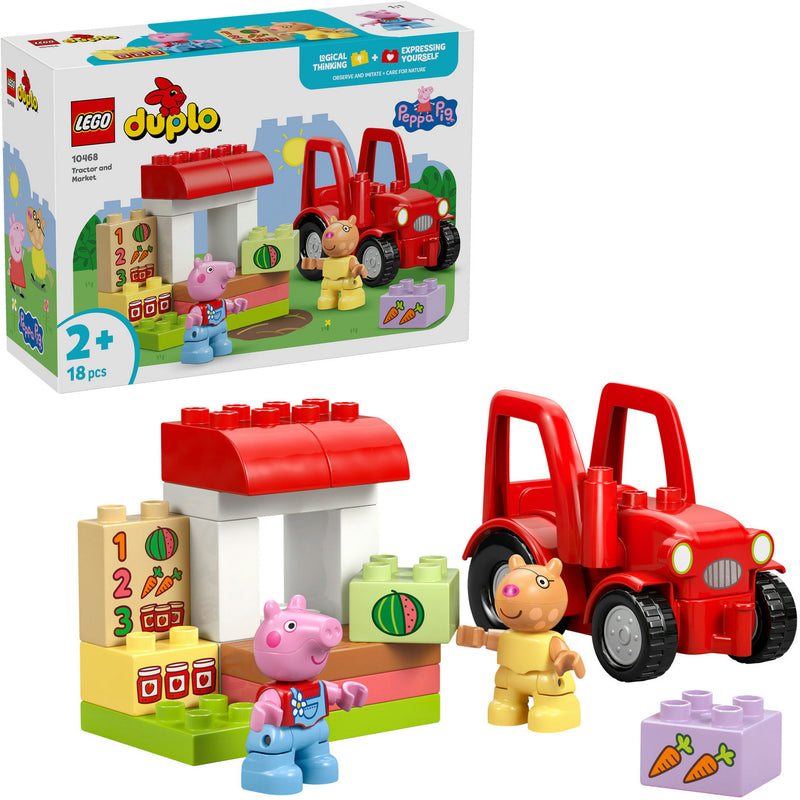 Afbeelding laden in galerijviewer, Lego duplo peppa big tractor en marktkraam dieren speelgoed voor peuters - 10468
