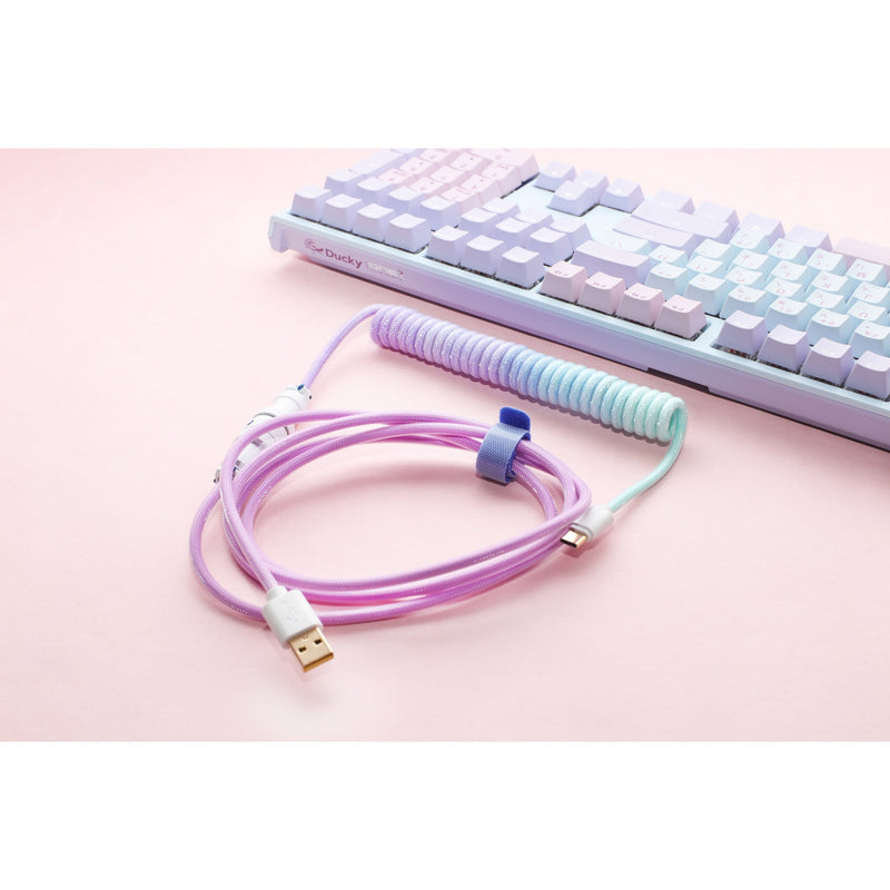 Afbeelding laden in galerijviewer, Ducky coiled cable v2 - azure kabel
