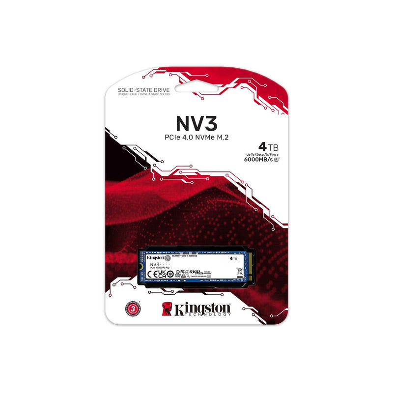 Afbeelding laden in galerijviewer, Kingston nv3 4 tb ssd (snv3s 4000g, pcie 4.0 x4, nvme, m.2 2280)
