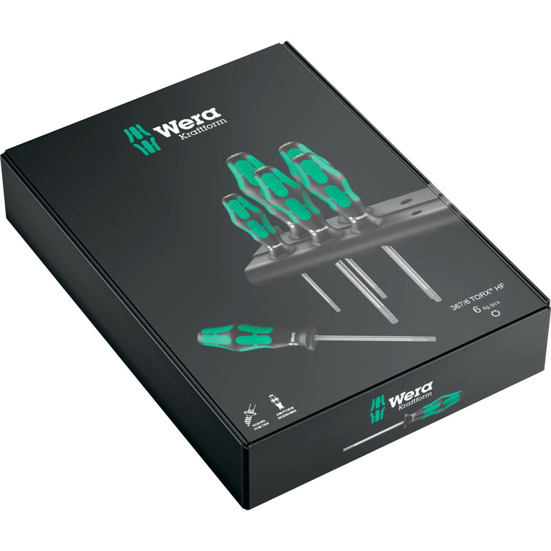 Afbeelding laden in galerijviewer, Wera 367 6 torx hf-schroevendraaierset kraftform plus + rek (zwart groen, 6‑delig)
