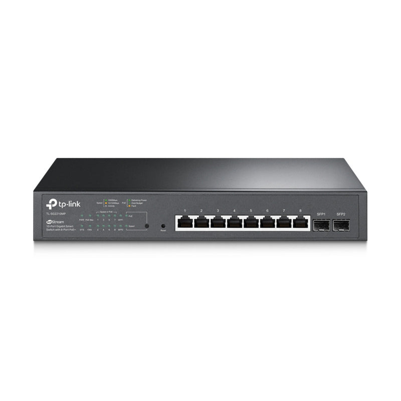 Afbeelding laden in galerijviewer, Tp-link omada sg2210mp jetstream 10-poorts gigabit smart-switch (zwart, 8x poe+, 2x gigabit sfp)
