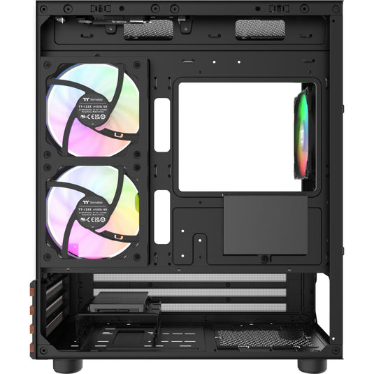 Thermaltake view 170 ws argb mini tower behuizing (zwart houtkleur | 2x usb-a | rgb | window)