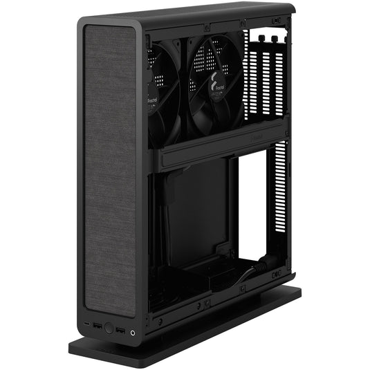 Fractal design ridge black mini tower behuizing (zwart | 2x usb-a | 1x usb-c)
