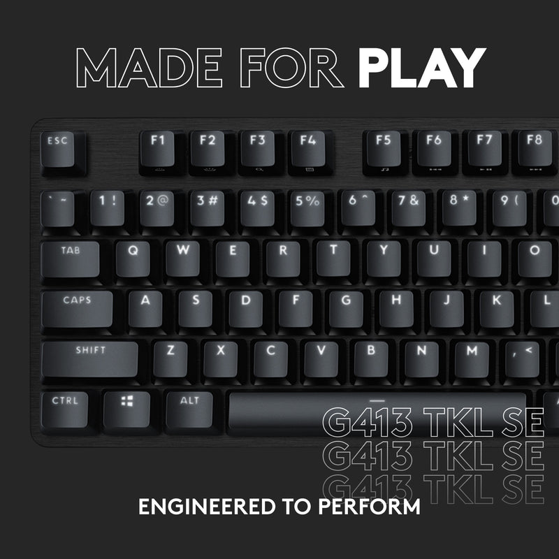 Afbeelding laden in galerijviewer, Logitech g413 tkl se mechanisch gaming toetsenbord (zwart, us-international lay-out (qwerty), gl tactile, 80% (tkl))
