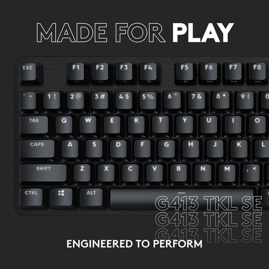 Logitech g413 tkl se mechanisch gaming toetsenbord (zwart, us-international lay-out (qwerty), gl tactile, 80% (tkl))