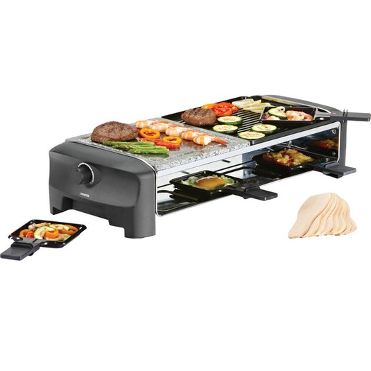 Princess raclette 8 stone grill party gourmetstel (grijs zwart)