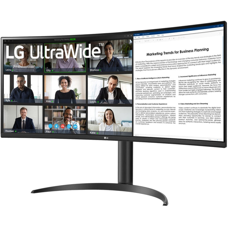 Afbeelding laden in galerijviewer, Lg ultrawide 34wr50qk-b 34 curved monitor (zwart, 2x hdmi, displayport)

