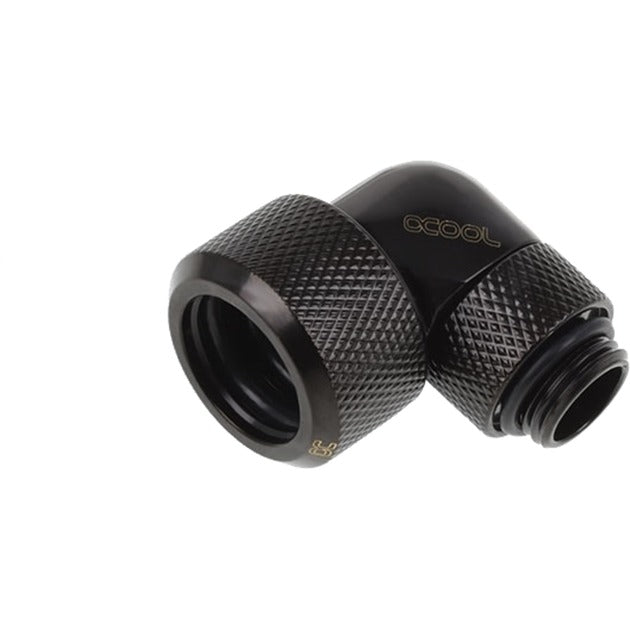 Afbeelding laden in galerijviewer, Alphacool eiszapfen 16 mm hardtube compressiefitting 90° draaibaar g1 4 verbinding (zwart, gekarteld, diep zwart)
