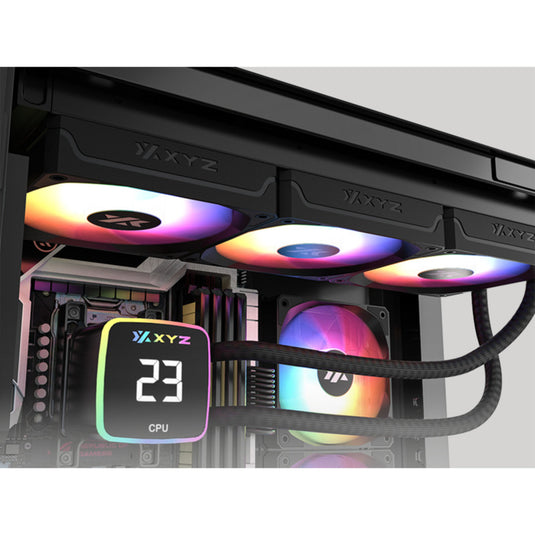 Xyz pc gear aquapulse aio 360 waterkoeling (zwart, argb, pwm)