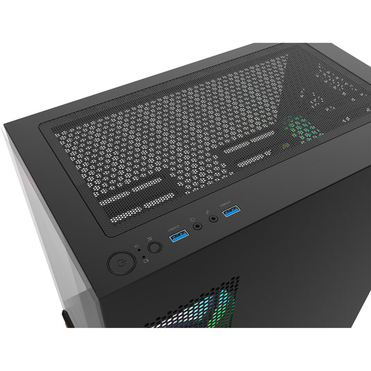 Thermaltake view 170 ws argb mini tower behuizing (zwart houtkleur | 2x usb-a | rgb | window)