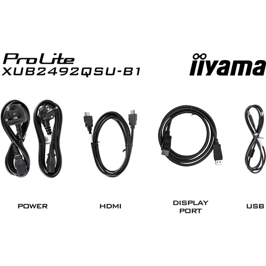 Iiyama prolite xub2492qsu-b1 23.8 monitor (zwart (mat), hdmi, displayport, 3x usb-a, usb-c)