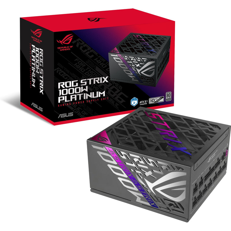 Afbeelding laden in galerijviewer, Asus rog strix platinum modulaire 1000 watt voeding (zwart, 1x 12v-2x6, 4x pcie)
