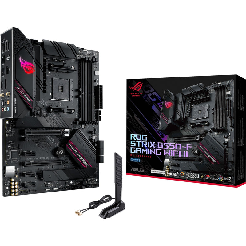 Afbeelding laden in galerijviewer, Asus rog strix b550-f gaming wi-fi ii socket am4 moederbord (zwart, raid, gb-lan, wi-fi 6, bt, sound, atx)
