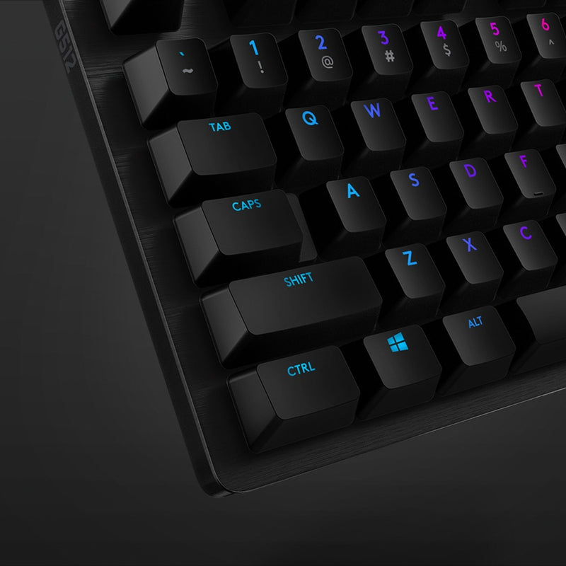 Afbeelding laden in galerijviewer, Logitech g512 carbon lightsync rgb mechanical gaming keyboard (zwart, us-international lay-out (qwerty), gx brown, 100%, rgb leds)
