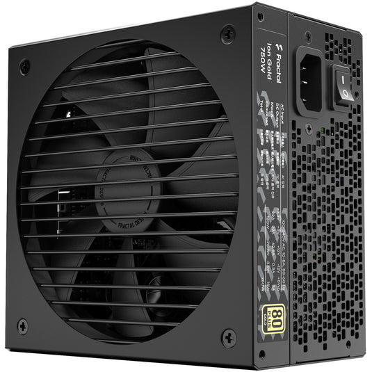 Fractal design ion gold 3 modulaire 750 watt voeding (zwart, 1x 12v-2x6, 3x pcie)