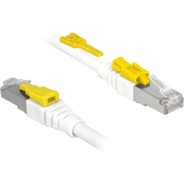 Afbeelding laden in galerijviewer, Delock patchkabel s stp, rj-45 secure met cat.6a (wit, 85330, 0,5 meter)
