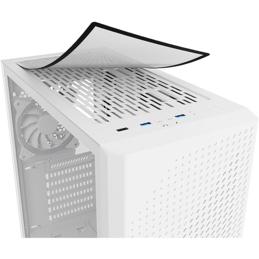 Sharkoon vs9 rgb white midi tower behuizing (wit | 2x usb-a | 1x usb-c | rgb | tempered glass)