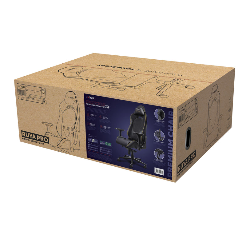 Afbeelding laden in galerijviewer, Trust gxt 721 ruya pro premium comfortabele gaming stoel (zwart geel)

