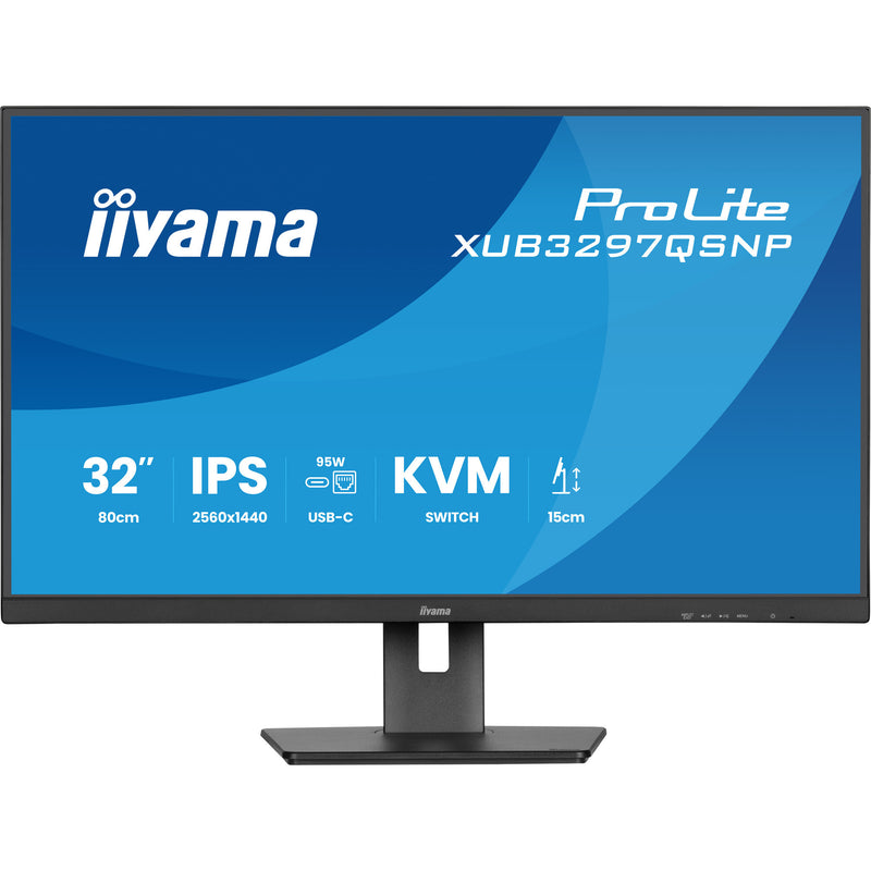 Afbeelding laden in galerijviewer, Iiyama prolite xub3297qsnp-b1 32 monitor (zwart, hdmi, 2x displayport, 2x usb-a, 2x usb-c, rj-45)
