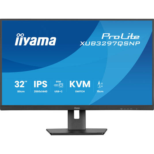 Iiyama prolite xub3297qsnp-b1 32 monitor (zwart, hdmi, 2x displayport, 2x usb-a, 2x usb-c, rj-45)