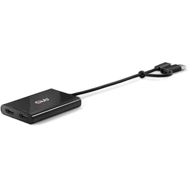 Club 3d usb-c naar 2x hdmi video splitter met displaylink hdmi splitter (zwart, met usb-a adapter)