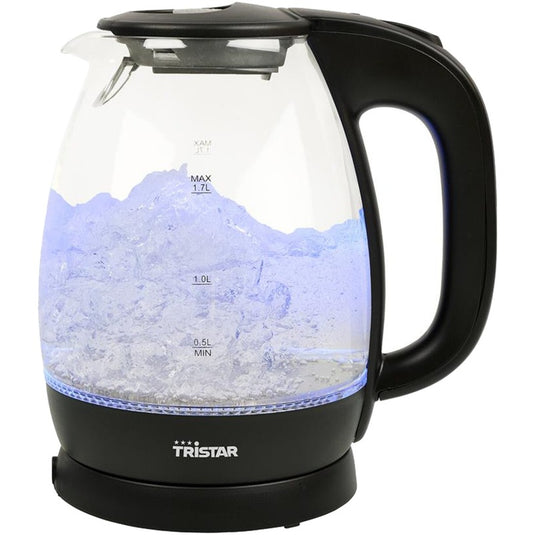 Tristar wk-3405 glazen waterkoker (zwart transparant, 1,7 liter)