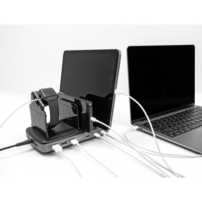 Afbeelding laden in galerijviewer, Delock 112w usb oplaadstation met 3x usb-c pd + 3x usb-a (grijs, 3x usb-c, 3x usb-a)
