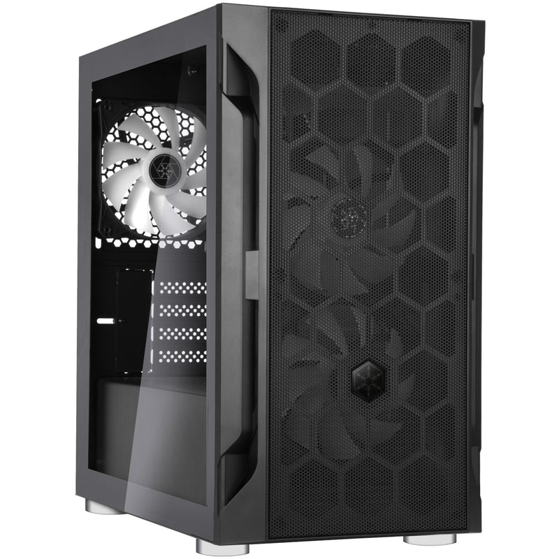 Afbeelding laden in galerijviewer, Silverstone sst-fah1mb-pro midi tower behuizing (zwart | 3x usb-a | rgb | tempered glass)
