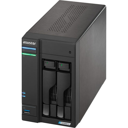 Asustor lockerstor 2 as6702t nas (zwart, 2x lan, hdmi, usb)