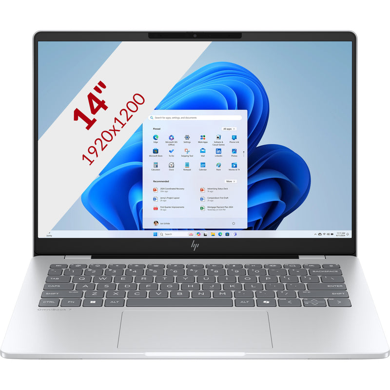 Afbeelding laden in galerijviewer, Hp omnibook 7 14-fs0005nd (cf1y8ea) 14 laptop (zilver | core 5 210h | intel graphics | 16 gb | 512 gb ssd)
