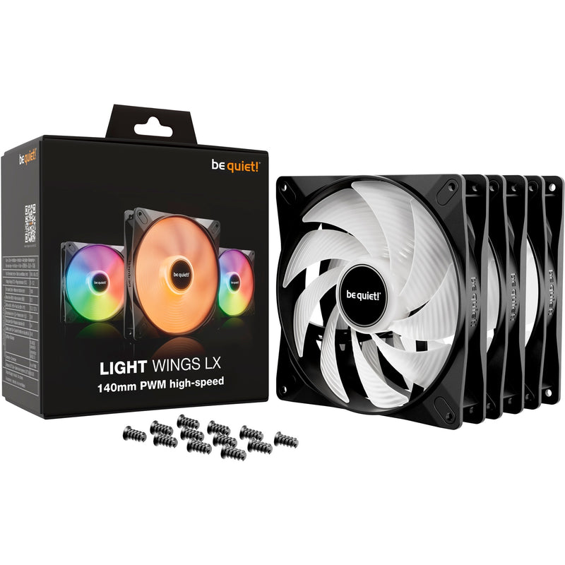 Afbeelding laden in galerijviewer, Be quiet! light wings lx pwm high-speed rgb case fans (zwart, 3 stuks, 140 x 140 x 25 mm)
