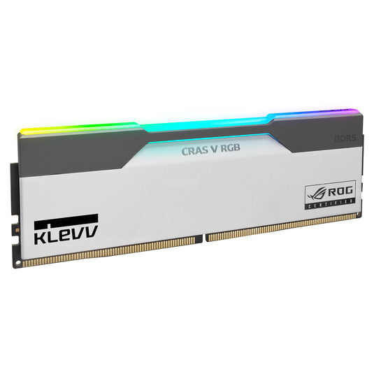 Klevv 32 gb ddr5-6200 (2x 16 gb) kit werkgeheugen (wit zwart, kd5agua80-62b320p, cras v rgb rog, xmp 3.0, expo)