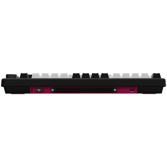 Lorgar kbp7075w rgb mechanisch gaming toetsenbord (zwart, us lay-out (qwerty), logar toxic purple, 75%, rgb, hot-swappable, pbt double-shot, bluetooth | 2.4ghz | usb)