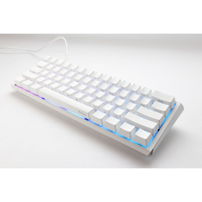 Afbeelding laden in galerijviewer, Ducky one 3 classic pure white mini rgb mechanisch toetsenbord (wit, us lay-out (qwerty), cherry mx red, 60%, rgb led, double-shot pbt, hot-swappable, quack mechanics)
