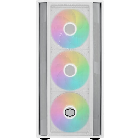 Cooler master masterbox 600 midi tower behuizing (wit | 2x usb-a | 1x usb-c | rgb | tempered glass)