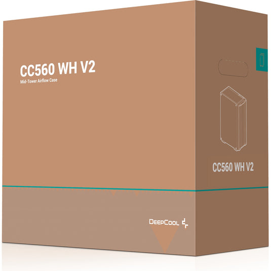 Deepcool cc560 v2 midi tower behuizing (wit | 2x usb-a | tempered glass)