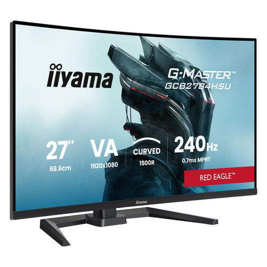 Iiyama g-master red eagle gcb2784hsu-b1 27 curved gaming monitor (zwart, 2x hdmi, displayport, 2x usb, 240 hz)