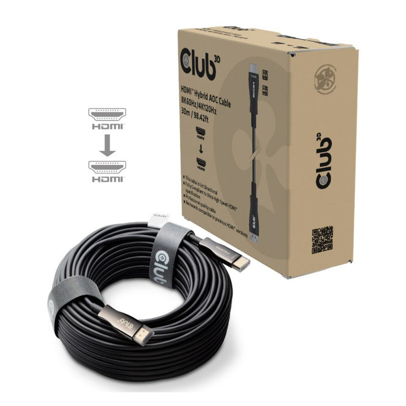 Afbeelding laden in galerijviewer, Club 3d hdmi hybride aoc kabel (zwart, 30 meter)
