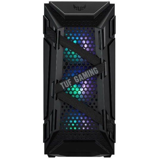 Asus tuf gaming gt301 midi tower behuizing (zwart | 2x usb-a | rgb | tempered glass)