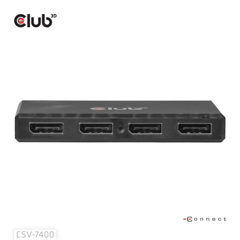 Afbeelding laden in galerijviewer, Club 3d displayport quad monitor hub mst 4x 4k30hz displayport splitter (zwart)
