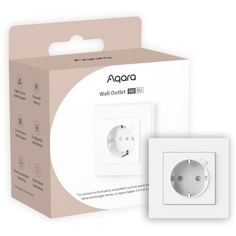 Afbeelding laden in galerijviewer, Aqara wall outlet h2 eu stekkerdoos (wit, zigbee)
