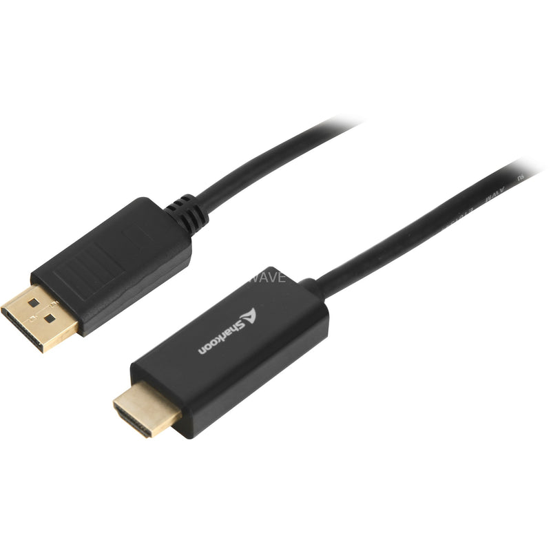 Afbeelding laden in galerijviewer, Sharkoon displayport 1.2 > hdmi adapter (zwart, 1 meter, 4k)

