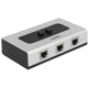 Delock switch rj45 10 100 1000 mbps 2 port (grijs zwart)