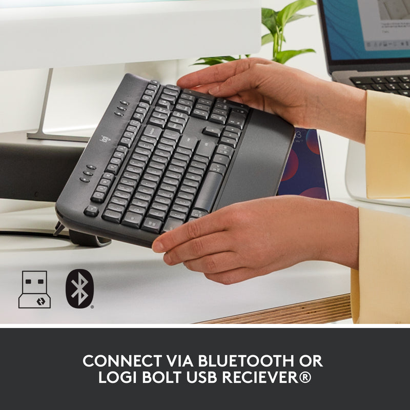 Afbeelding laden in galerijviewer, Logitech signature k650 wireless comfort toetsenbord (grafiet, us-international lay-out (qwerty), 100%)
