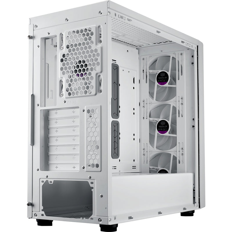 Afbeelding laden in galerijviewer, Cooler master masterbox 600 midi tower behuizing (wit | 2x usb-a | 1x usb-c | rgb | tempered glass)
