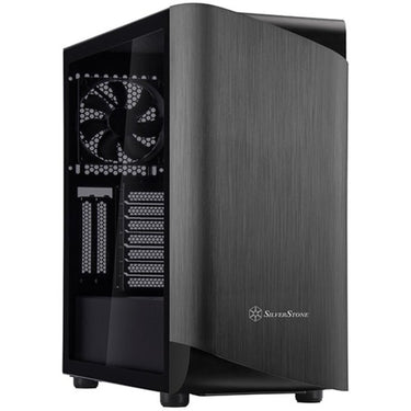 Silverstone seta a1 midi tower behuizing (zwart titanium | 2x usb-a | 1x usb-c | rgb | tempered glass)