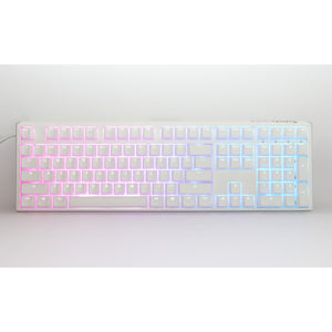Ducky one 3 classic pure white, toetsenbord (wit, us lay-out, cherry mx blue, rgb led, double-shot pbt, hot-swappable, quack mechanics)