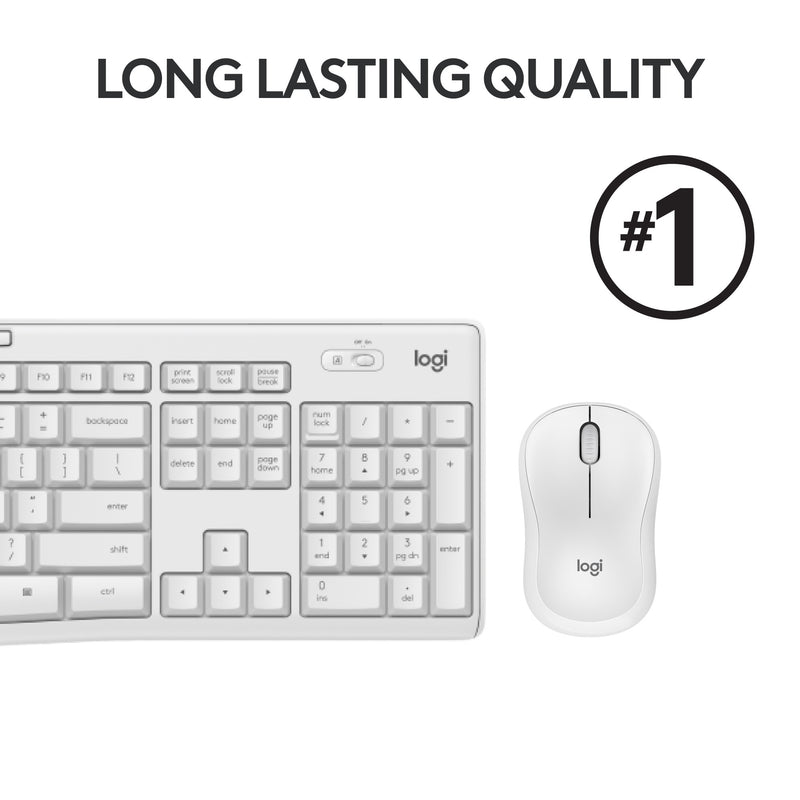 Afbeelding laden in galerijviewer, Logitech mk295 silent wireless keyboard and mouse combo desktopset (grijs, us-international lay-out (qwerty), 100%)
