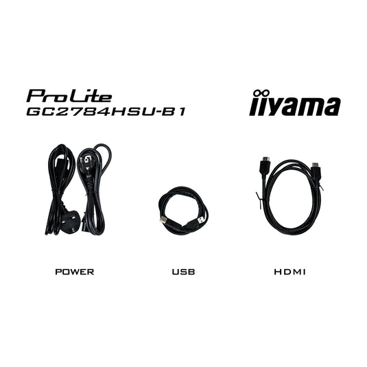 Iiyama g-master red eagle gc2784hsu-b1 27 curved gaming monitor (zwart, 2x hdmi, displayport, 2x usb, 240 hz)