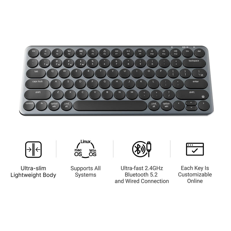 Afbeelding laden in galerijviewer, Keychron b3 pro-k8 toetsenbord (wit, us lay-out (qwerty), scissor switches, 75%, abs keycaps, 2.4 ghz | bluetooth | usb)
